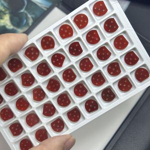 <span class=keywords><strong>Piedra</strong></span> de Ágata Roja Natural <span class=keywords><strong>en</strong></span> Forma de Mariquita, Tamaño 10.1x9.6mm, Altura 2mm, Calcedonia Cornalina Roja Original - Product Image 2