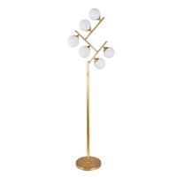 Lámpara de Pie de Diseño Moderno y Elegante para Sala de Estar y Dormitorio, con Base de Metal y Bola de Cristal, Estilo Villa, Personalizable