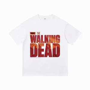 T-Shirt Nera con Logo <span class=keywords><strong>Walking</strong></span> <span class=keywords><strong>Dead</strong></span>, 100% Cotone Lavorato a <span class=keywords><strong>Maglia</strong></span>, Oversize, Manica Corta, 230g, per Uomo e Donna, Abbigliamento Casual per Esterni e Viaggi - Product Image 2