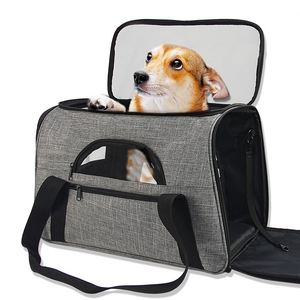 Custom Pet Travel Bag Outdoor Portable Waterproof Polyester for Small Medium Animals - Product Image 1