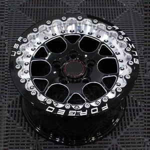 Nuevas Llantas de Aleación de Aluminio Beadlock para Carreras Todoterreno, Multirradio, 5x120, 5x114.3, 5x112, 6X139.7, 17-20 Pulgadas, Forjadas, Acabado Negro - Product Image 3