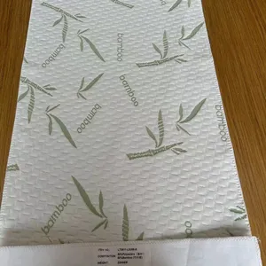 Оптовая продажа Водонепроницаемая 100% полиэфирная Бамбуковая ткань трикотажная жаккардовая ткань для матраса