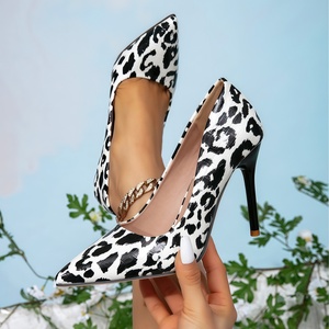 Zapatos de Novia de Diseño de Lujo, Tacones Finos con Estampado de Leopardo, Zapatos de Tacón Alto con Punta en Pico, Transpirables, a la Moda para Primavera/<span class=keywords><strong>Verano</strong></span> - Product Image 1