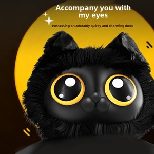 Jouet en peluche interactif AI pour animaux <span class=keywords><strong>de</strong></span> <span class=keywords><strong>compagnie</strong></span>, chat noir miniature à commande vocale, poupée AI en peluche courte pour bureau, cadeau pour enfants et animaux <span class=keywords><strong>de</strong></span> <span class=keywords><strong>compagnie</strong></span> - Product Image 2