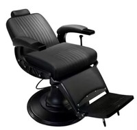 Fauteuil de Barbier Hydraulique de Luxe Rétro pour Salon de Coiffure, Inclinable, pour Coupe de Cheveux, Toilettage et Massage, en Cuir, Idéal pour Usage en Salle de Sport