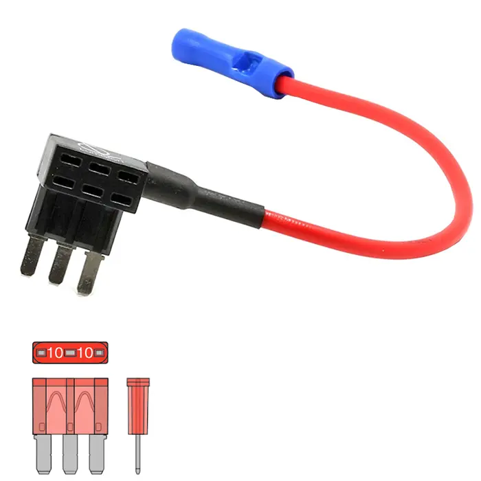 Add-A-Circuit Car Fuse Tap Piggy Back16awg Micro3 Holder Plug In Blade Car Fuse Tap Fuse Holder Automotive