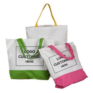 Hot Selling Heavyweight Cotton Canvas Tote Customized Logo Design Shopping Bag With <b>Extra</b> <b>Large</b> Capacity - Product Image 3