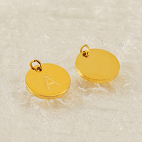 Petit pendentif en acier inoxydable 26 lettres anglaises, accessoires de bricolage pour enfants européens et américains, 26 lettres
