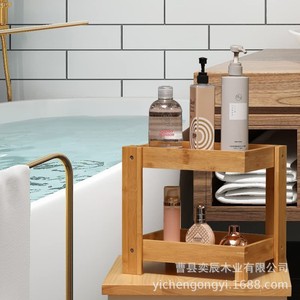 Wooden Multi Layer Cosmetic Storage Rack <b>Desktop</b> 3 Tier Makeup Organizer Natural Wood Color - Product Image 3