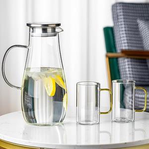 Jarra de agua fría de vidrio para el hogar, de gran capacidad, resistente al calor, para uso doméstico, con diseño de rodajas de limón. - Product Image 3