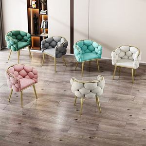 Sillón de Salón de Belleza, Sillón Moderno de Lujo, Muebles para Sala de Estar, Muebles para el Hogar, Sofá con Base de Metal, Sillón de Terciopelo - Product Image 3