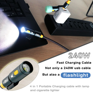 4 Trong 1 Sạc Cáp 240W Nhanh Chóng Sạc Cáp Với Đèn Pin Và Nhẹ Hơn Có Thể Sạc Lại Rất Thích Hợp Cho Cắm Trại Và Khẩn Cấp - Product Image 3
