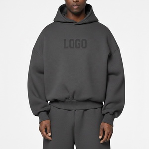 Fabricantes de Roupas Masculinas OEM ODM, Moletom Personalizado de Lã Pesada e Poliéster, Oversize com Mangas Caídas, Moda Streetwear - Product Image 2