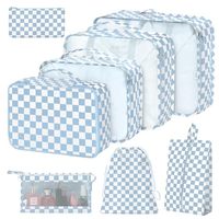 Cubes de rangement de voyage 8 pièces, ensemble d'organisateurs de bagages, sacs de rangement pour valises avec sac à chaussures et trousse de toilette pour femmes et hommes