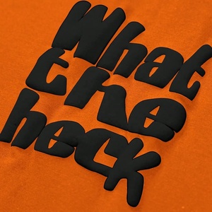 T-shirt en coton de haute qualité 3D gaufré surdimensionné uni col rond T-shirts pour hommes Impression de logo en relief personnalisé T-shirt pour hommes - Product Image 3