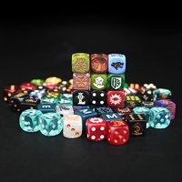 Vente en gros de dés personnalisés en résine pour jeux de rôle DND Pathfinder, 16 mm, 6 faces, imprimés en couleur, avec logo gravé