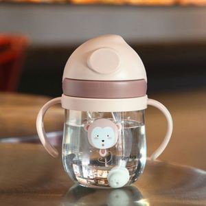 Bouteille d'eau en plastique pour tout-petits, tasse à paille, mamelon anti-éclaboussures, poignées antidérapantes sans BPA, poignée à boucle réutilisable et écologique - Product Image 6