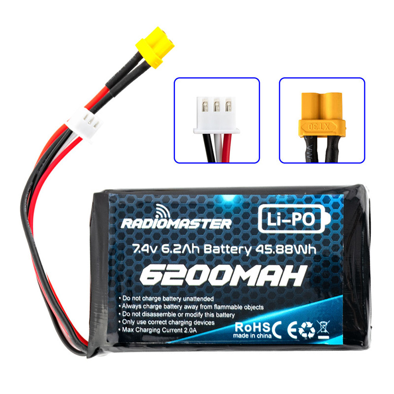 Радиомастер TX16S боксер 2S 7,4 V 6200mAh Липовая батарея для Радиоуправляемый передатчик Аксессуары для дрона долгое время полета Высокая емкость