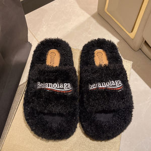 Nuevo versátil punta abierta esponjosa para zapatillas con suelas gruesas de arrastre único y suela de EVA cálida y acogedora para uso doméstico - Product Image 5