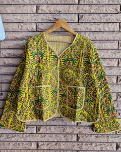 Meilleure veste matelassée en coton faite à la main, motif floral, fermeture à ceinture, douce, séchage rapide, pour femmes, vêtements d'hiver - Product Image 1