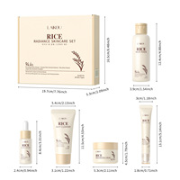 LAIKOU Crème pour les yeux, Tonique, Sérum, Crème, Tonique, Ensemble de soins pour la peau du visage au riz
