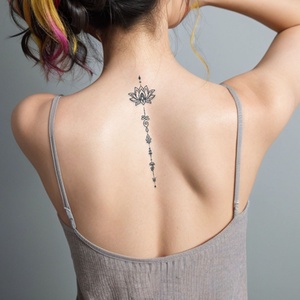 Pegatinas de <span class=keywords><strong>Tatuajes</strong></span> Realistas con Letras, Estilo Herbal, Semipermanentes, de Lujo, Simulan <span class=keywords><strong>Tatuajes</strong></span> para <span class=keywords><strong>Brazo</strong></span>, Muñeca y Espalda de Mujer, Color Negro - Product Image 2