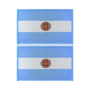 아르헨티나 플래그 패치 2 팩 아르헨티나 전술 자수 패브릭 아이언 온 스타일 친환경 후크 루프 패스너 펠트 - Product Image 1