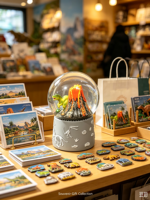 Globe à neige à thème dinosaure en résine polie avec impression numérique, scène de Noël, décoration pour boutique de cadeaux, vente en gros