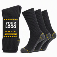 Chaussettes de travail robustes pour hommes, avec logo personnalisé, coussinets de protection, talon et bout renforcés, en coton peigné épais, durables, pour la construction et l'industrie
