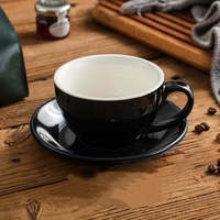 Nueva Tendencia, Juego de Tazas y Platos de Café de Cerámica Personalizadas de 300 ml, Coloridas, para Café Americano y Latte, para Cafetería