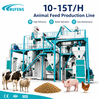 Machine à granulés d'aliments pour animaux Mufeng certifiée CE, 10-15 T/h, ligne de production de granulés d'aliments pour bétail, volailles et animaux, pour aliments pour animaux