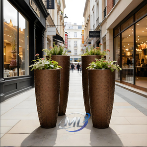 Maceta de Fibra de Vidrio Dorada, Maceta de Lujo para Interiores y Exteriores, Maceta Metálica Dorada de FRP, Maceta Premium para Vestíbulo de Hotel - Product Image 3