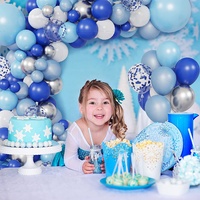 Kit de guirlandes de ballons bleu roi, bleu ciel, blanc et argent pour décoration de fête d'anniversaire ou de baby shower