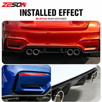 Extension de diffuseur arrière en fibre de carbone véritable ZESON style 3D pour BMW M3 F80 M4 F82 F83 2014-2018