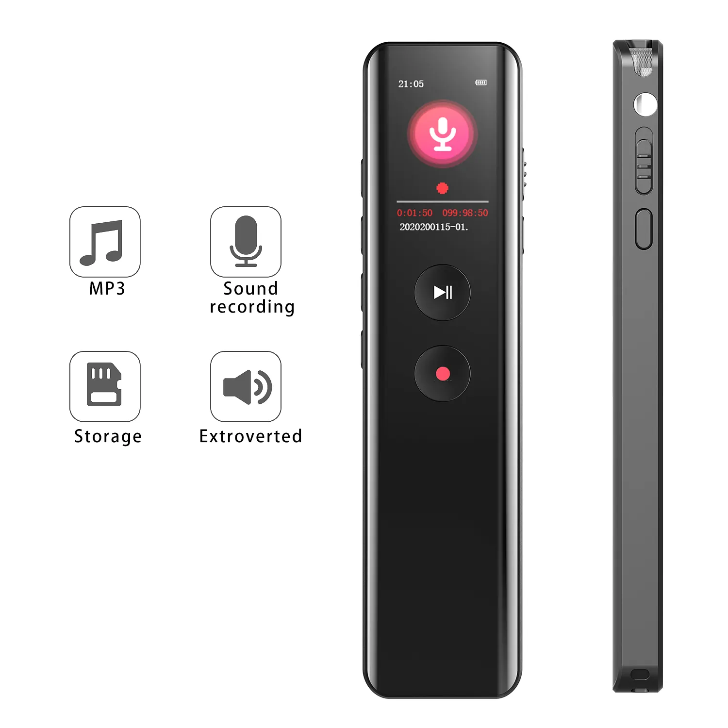 Gravador digital com mini gravador, gravador de voz com função ativada por voz, wifi, tempo de atualização, 2022