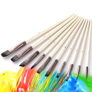10 pièces professionnel 10 pinceaux en forme de cheveux en Nylon différents pour la <span class=keywords><strong>peinture</strong></span> de <span class=keywords><strong>peinture</strong></span> aquarelle acrylique - Product Image 5