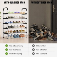 Meuble à chaussures multi-niveaux simple et modulable pour entrée, grande capacité avec rangement
