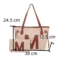 Conjunto de Bolsos de Lona Estilo Retro 2026 con Cartera, Bolsos de Hombro con Letras para Mujer, Bolsos de Gran Capacidad para Viajar