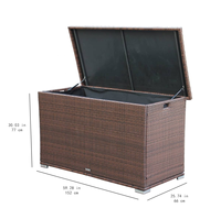 Étanche balcon terrasse grande capacité Pe rotin tissé conteneur Protection solaire acier tapis jardin osier boîte de rangement