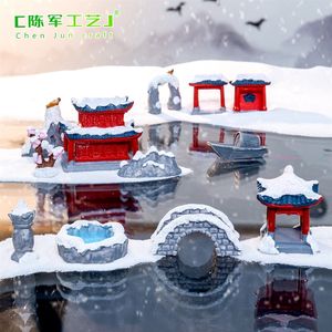 Micro-paesaggio Weij, tavolo di sabbia con scena innevata in stile cinese Jiangnan, padiglione, ponte, cancello, rocce, materiali per paesaggistica, fai <span class=keywords><strong>da</strong></span> te - Product Image 2