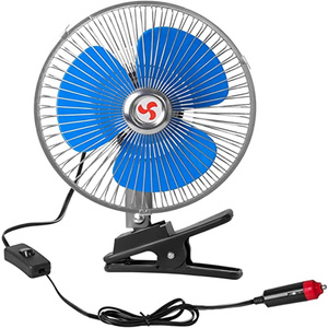 Direct Factory 8inch 12/24V Portable Touch Control Strong Wind Low Noise Modern Design Blue Plastic Metal <b>Car</b> Cooling Fan Home - Product Image 3