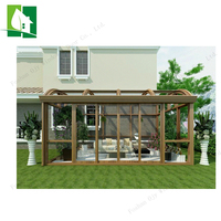 Serre moderne personnalisée en aluminium et verre, jardin d'hiver, véranda avec toit en PVC imperméable triangulaire, utilisation en extérieur