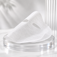 Y447 Masque facial en feuille de substrat biodégradable en fibre végétale naturelle d'acacia blanc, structure double couche, motif flocon de neige