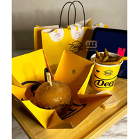 Boîte à hamburger carré personnalisé pliable en papier avec couvercle Boîte à hamburger à emporter jetable Conteneur de fast-food Boîtes à frites à emporter