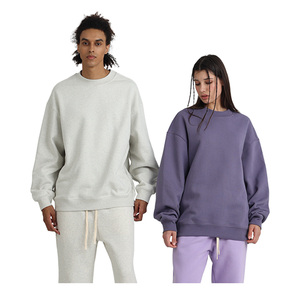 Wholesale High Quality Heavyweight <b>Padded</b> 550gsm 100% Cotton Comfortable Casual Fashionable Street Winter Men's Round-<b>Neck</b> - Product Image 1