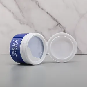 Kosmetik creme glas mit Klappdeckel Kunststoff-Creme glasbehälter mit Ausgrabungs löffel für eine breite Gesichts pflege 50 ml100ml Glas