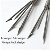 Pointe de lance de pêche en acier inoxydable à 3 et 5 dents, tête de lance de pêche à griffes, fourche à dents, outil de chasse sous-marine