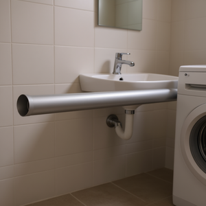 Tubería de drenaje de plástico de 30 mm de diámetro y 1 m de longitud sin rozeta para conexión de desagües - Product Image 3