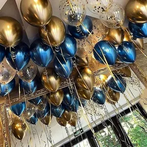 Parti düğün dekorasyon 10 adet şişme 12 inç inci Metal kauçuk krom lateks balonlar