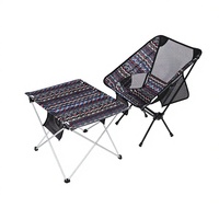 Chaise lune pliable en aluminium de style ethnique à dossier bas avec poches de rangement pour la pêche et les pique-niques en extérieur